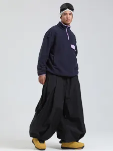 Professional wide leg snowboard ski pants for men and women, loose waterproof windproof winter wear.