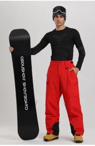 Waterproof windproof cargo ski pants for men and women outdoor winter sports snow wear.