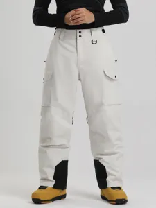 Winter Outdoor Ski Pants For Men Women Thickened Waterproof Windproof Insulated Cargo Snowboarding Pants Straight Leg Snow Pants