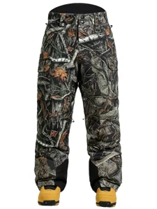 Winter waterproof windproof ski pants for men and women outdoor snow cargo trousers.