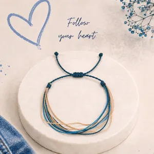 Bracciale in Corda Intrecciata Minimalista per Uomo Donna Corda a Mano Multistrato Regolabile Gioielli in Corda Semplice