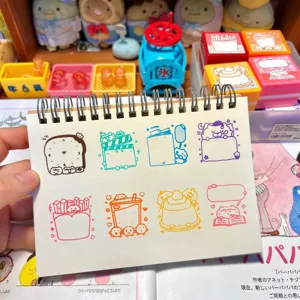 Lindos patrones de sellos impresos en cuaderno para diario planificación y decoración