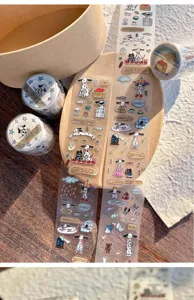 Summer Dalmatian washi tape roll with special oil and flash sand craft for journaling.