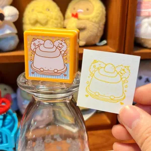 Sello fotosensible con lindo patrón de pudín para planificación de diario y decoración DIY.