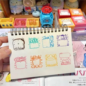 Bonito juego de sellos de goma kawaii para agenda, bullet journal y manualidades creativas.