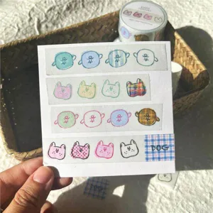 Cute Korean style decorative washi tape with release paper for journaling and DIY crafts.
