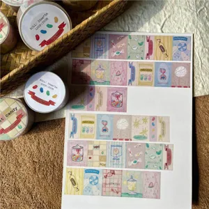 Spring series washi tape shimmer retro candy stationery decorative masking tape rolls