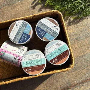 Winter series original washi tape dalmatian dog date tearable sticker roll for craft