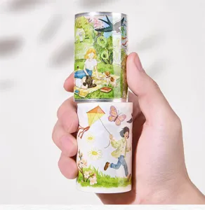 Spring picnic theme decorative washi tape set, die-cut journal crafting adhesive tape.