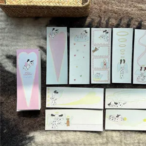 Original Angel Puppy Long Sticky Notes Cute Dalmatian Memo Pad Student Stationery Hand Account Collage Notepad