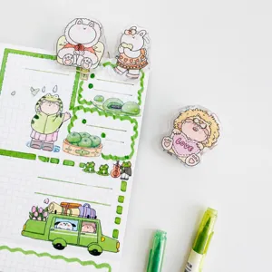 Amaryllis Four Seasons Journal Binder Clips Thick Epoxy Cute Animal Character Ins Style Stationery Paper Clamp