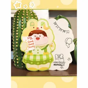 Cute Meatball cartoon rabbit shaped postcard greeting card for message writing and blessings