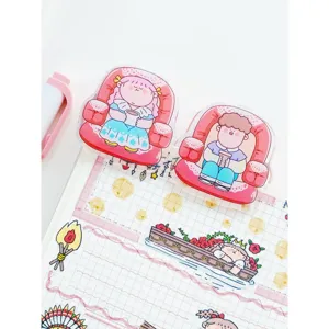 Cute magnetic bookmarks planner clips for cute stationery lovers, aesthetic journaling page clips.