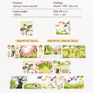 WT original washi tape spring excursion theme decorative masking tape die-cut journal supplies