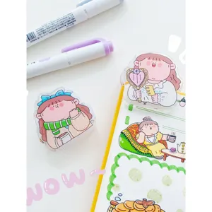 Cute cartoon acrylic book clip and planner binder clip for cute stationery lovers.