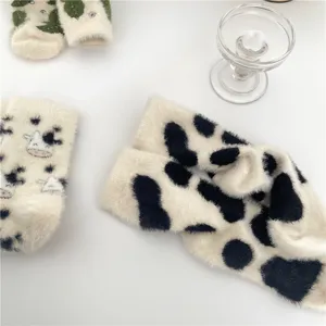 Cozy thick fuzzy plush winter socks cute animal pattern warm fluffy sleeping socks for women