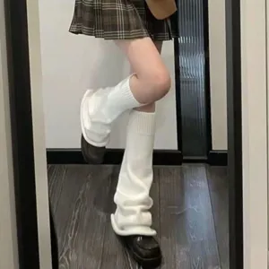 Jambières tricotées de style japonais pour femmes, chaussettes empilées d'hiver pour bottes.
