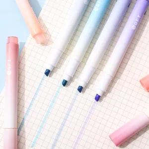 Pastel highlighters set soft colors aesthetic pens for journaling study office note taking 4pcs