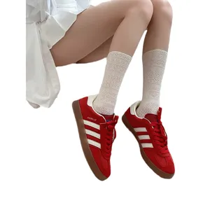 Donne calzini cavia pizzo tubo medio dolci tinta unita traspiranti calzini di cotone casual estetici