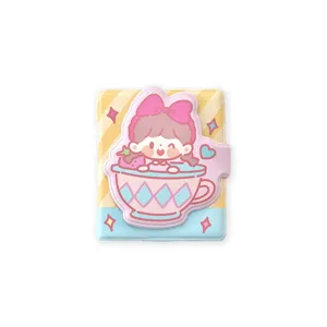 Lindo mini cuaderno colgante con diseño de dibujos animados, bloc de notas para regalos.
