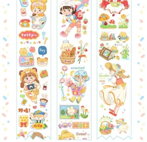 Süßes Washi-Tape im Originaldesign mit niedlichen Cartoon-Figuren und Alltagselementen zum Gestalten.
