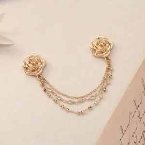 Golden rose magnetic clothing clip waist cincher adjustable pant cuff chain accessory.