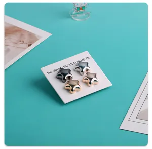 Bunte sternform magnetische hijab magnete nadeln schal schnalle set fuer damen metall
