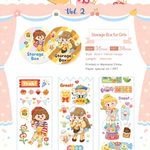 Niedliches originales Cartoon Washi Tape für Tagebuch Scrapbooking, süßes Mädchen Design.