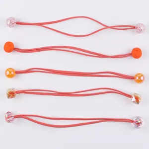 Chouchous elastiques colores avec perles, accessoires de cheveux mignons pour enfants.