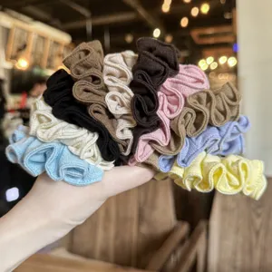 Juego de coleteros de tela para el pelo coloridos, soporte elastico suave para coleta.