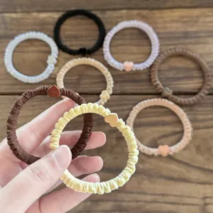 Koreanischer Stil Herz Satin Haargummis elastische Pferdeschwanz Halter süße Haarschmuck für Frauen