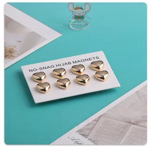 Goldfarbene Herz Magnet Hijab Nadel starke magnetische Schal Schnalle Anti Blendung