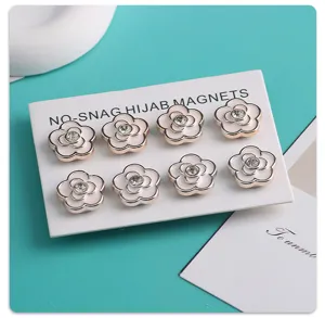 Bloemvormige hijab magneten decoratieve magnetische spelden voor elegante hoofddoek 8st
