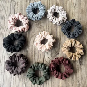 Scunchies per Capelli in Tessuto di Lana Autunno Inverno Elastici per Capelli Plissettati Accessori per Capelli Chic per Donne