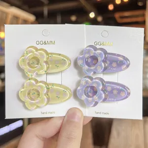 Leuke madeliefje haarspeldjes voor kinderen, acryl bloemen haarspelden en eendenbek clips.