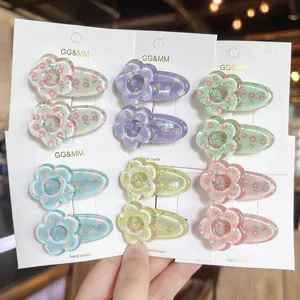 Leuke bloem eendenbek haarspeldjes set, hars madeliefje haarspelden voor meisjes en kinderen.