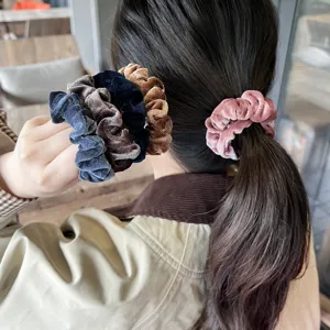 Weiche samt haargummis elastische pferdeschwanz halter für damen mode haarstyling zubehör