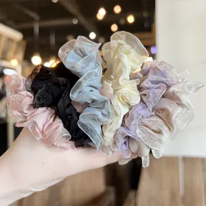 Chouchous à cheveux en dentelle douce multicolores élastiques mignons pour femmes élégantes