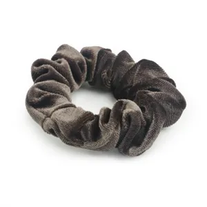 Braunes Samt Haargummi elastischer Haarzopf weicher Plissee Pferdeschwanz Halter Haar Accessoire