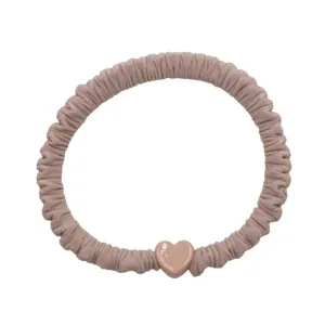 Minimalistischer Satin Haargummis mit Süßem Herz Anhänger Elastisches Haarseil für Damen