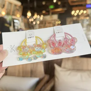 Detalle coleteros pelo oso conejo resina brillante, accesorios coloridos para niños.