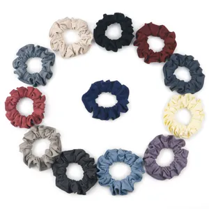 Minimalist Pleated Ice Silk Scrunchies High Elastic Hair Ties Ponytail Holder Hair Accessories For Women Daily Wear
