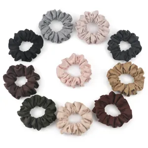 Dettagli di elastici per capelli in tessuto di lana, piccole dimensioni, multicolore.