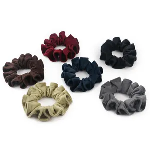 Damen Mode Milchsamt Haar Scrunchies Elegante Plissierte Elastische Haarseile Tägliche Pferdeschwanz Halter Haarschmuck