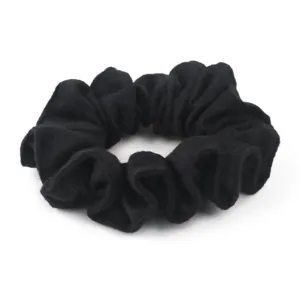 Elastico per capelli in lana nera autunno inverno elegante supporto coda cavallo morbido accessorio