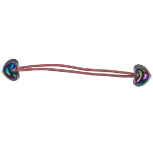 Joli élastique à cheveux cœur double-embout avec perles irisées, attache cheveux pour filles.
