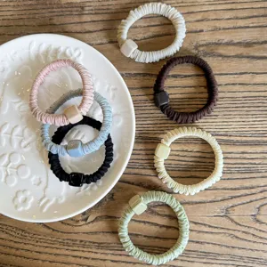 Coleteros cuadrados minimalistas suaves y plisados accesorios para el cabello de verano elegantes