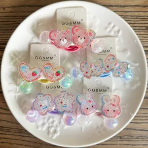 Elastici per capelli con brillantini per bambini, cordoncini in resina colorati simpatici.