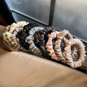 Elegant satin hair scrunchies for women, high elastic hair ties, stylish ponytail holders