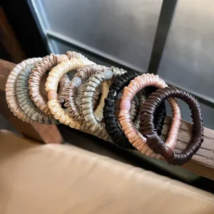 Minimalist satin hair scrunchies set, high elasticity ponytail holder hair accessories for women.